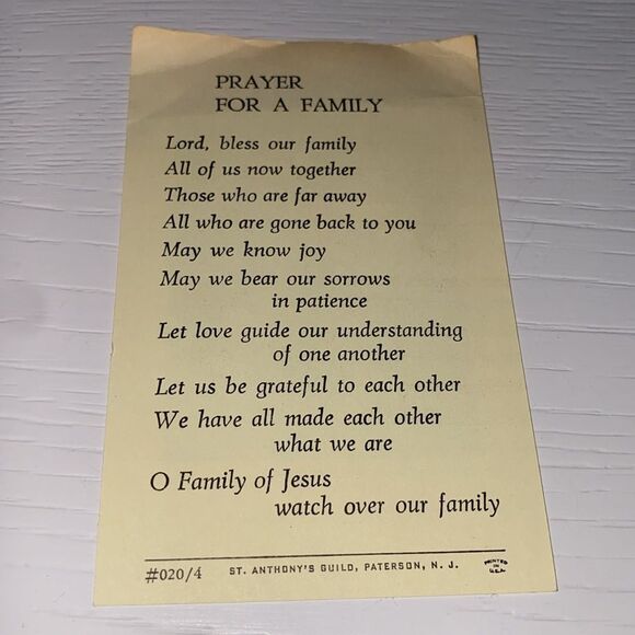 Vintage Set of 5 Religious Prayer Cards The Holy Family Mary Catholic Religion - Picture 9 of 13
